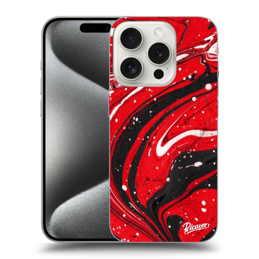 Apple IPhone 15 Pro Hülle - Transparentes Silikon - Red Black