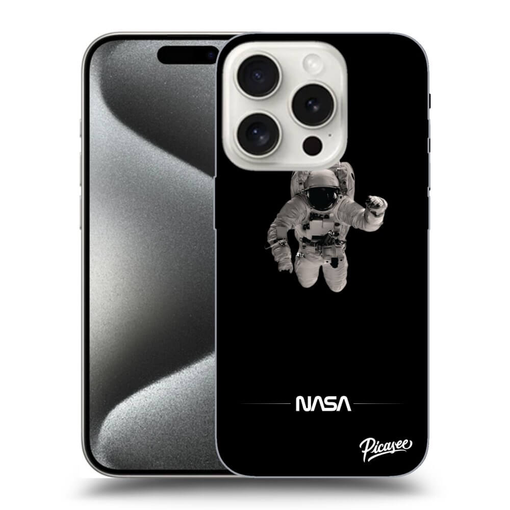 Apple IPhone 15 Pro Hülle - Schwarzes Silikon - Astronaut Minimal