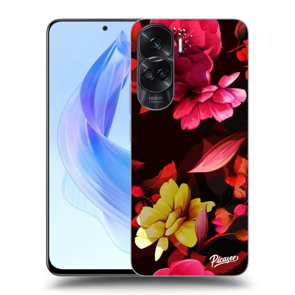 Honor 90 Lite 5G Hülle - Transparentes Silikon - Dark Peonny