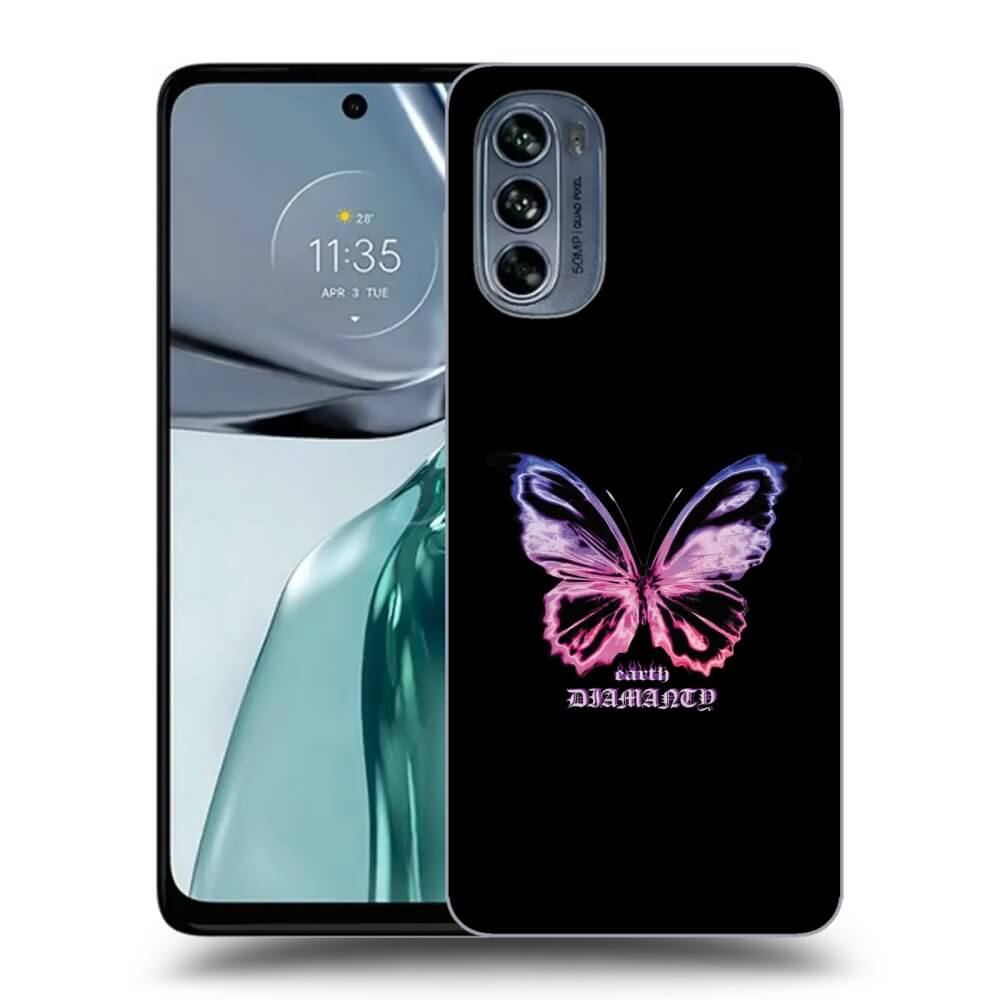 Motorola Moto G62 Hülle - Schwarzes Silikon - Diamanty Purple