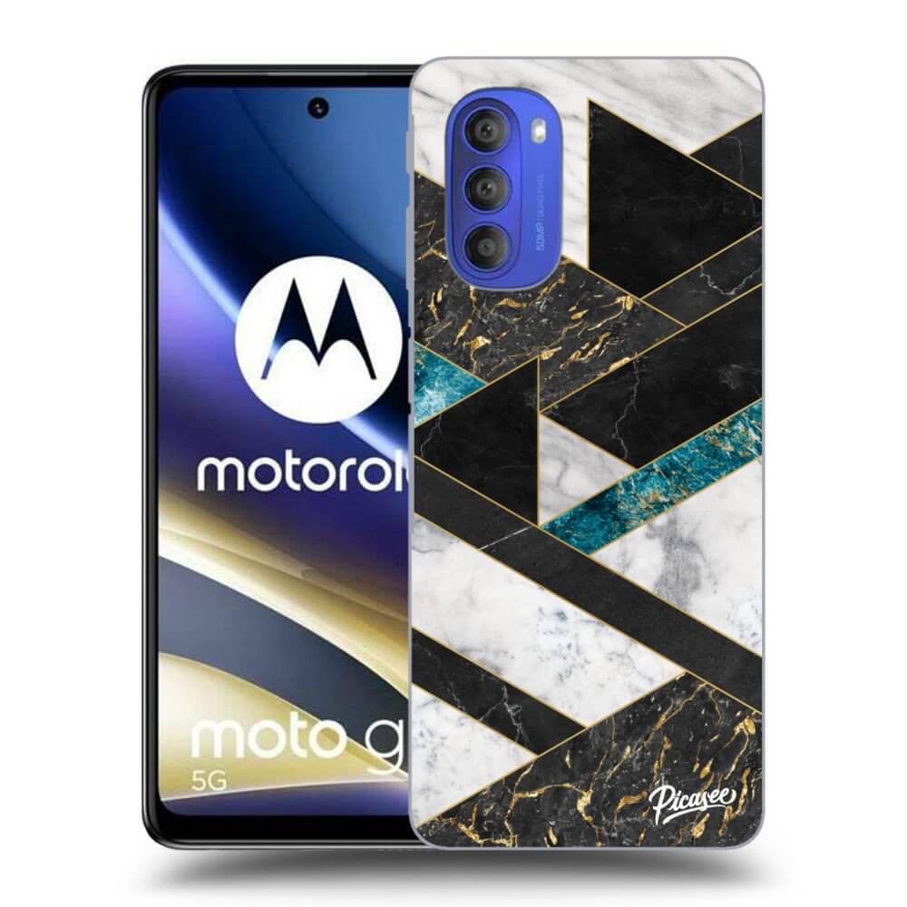 Motorola Moto G51 Hülle - Schwarzes Silikon - Dark Geometry