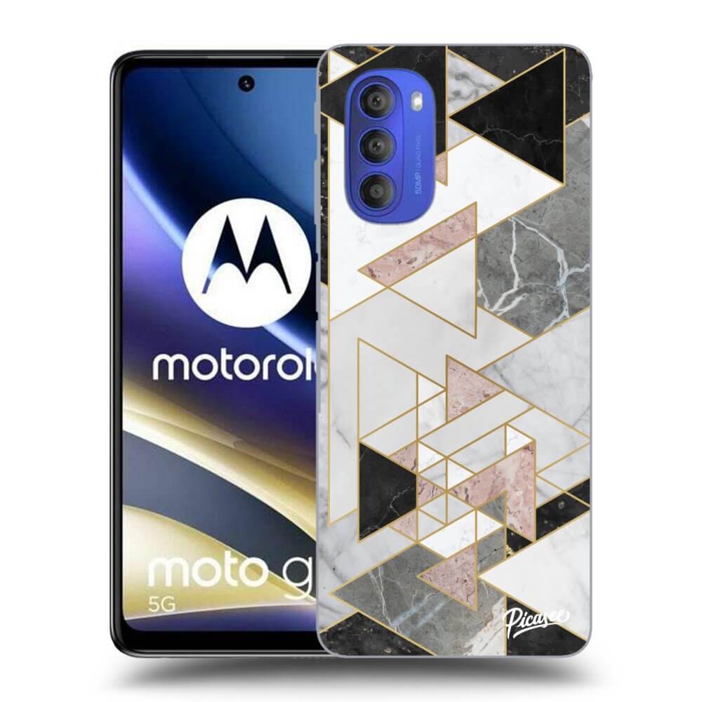Motorola Moto G51 Hülle - Transparentes Silikon - Light Geometry