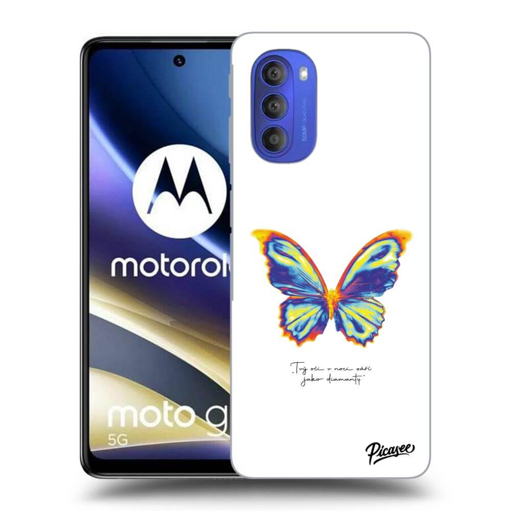 Motorola Moto G51 Hülle - Transparentes Silikon - Diamanty White