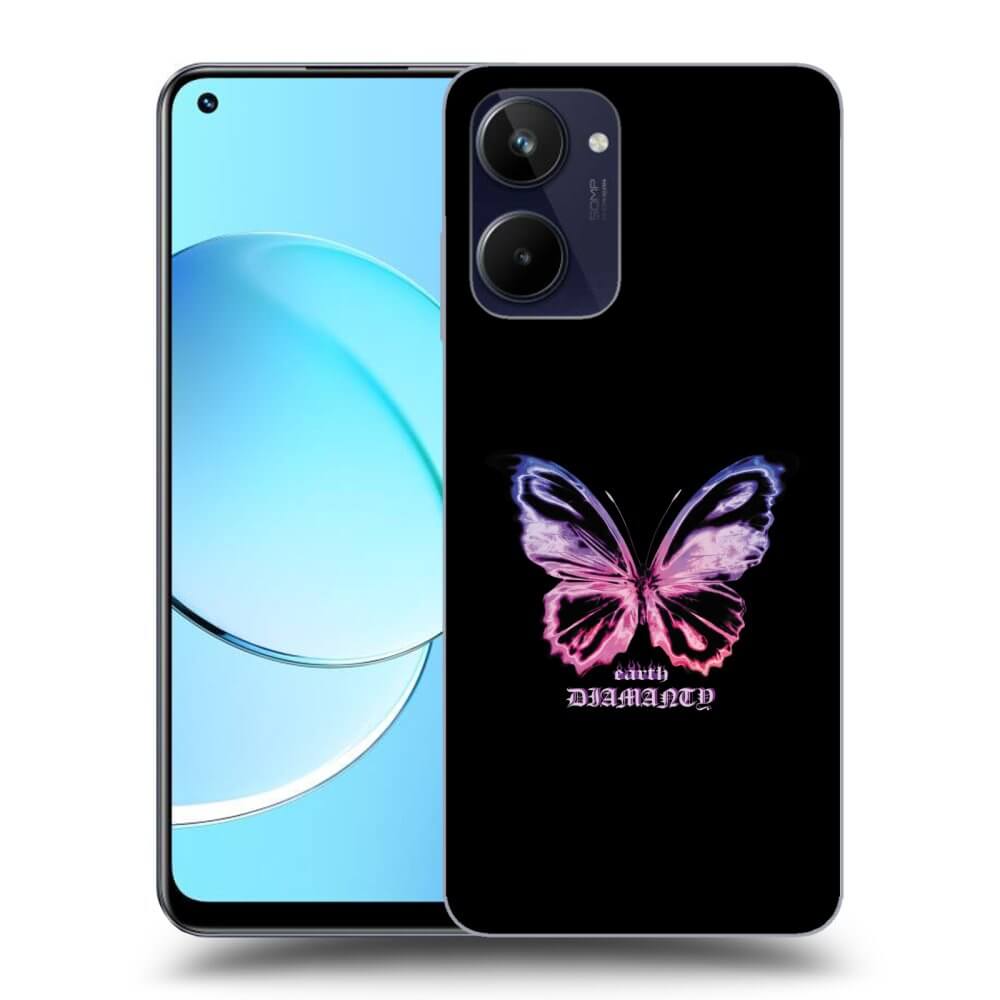 Realme 10 4G Hülle - Schwarzes Silikon - Diamanty Purple