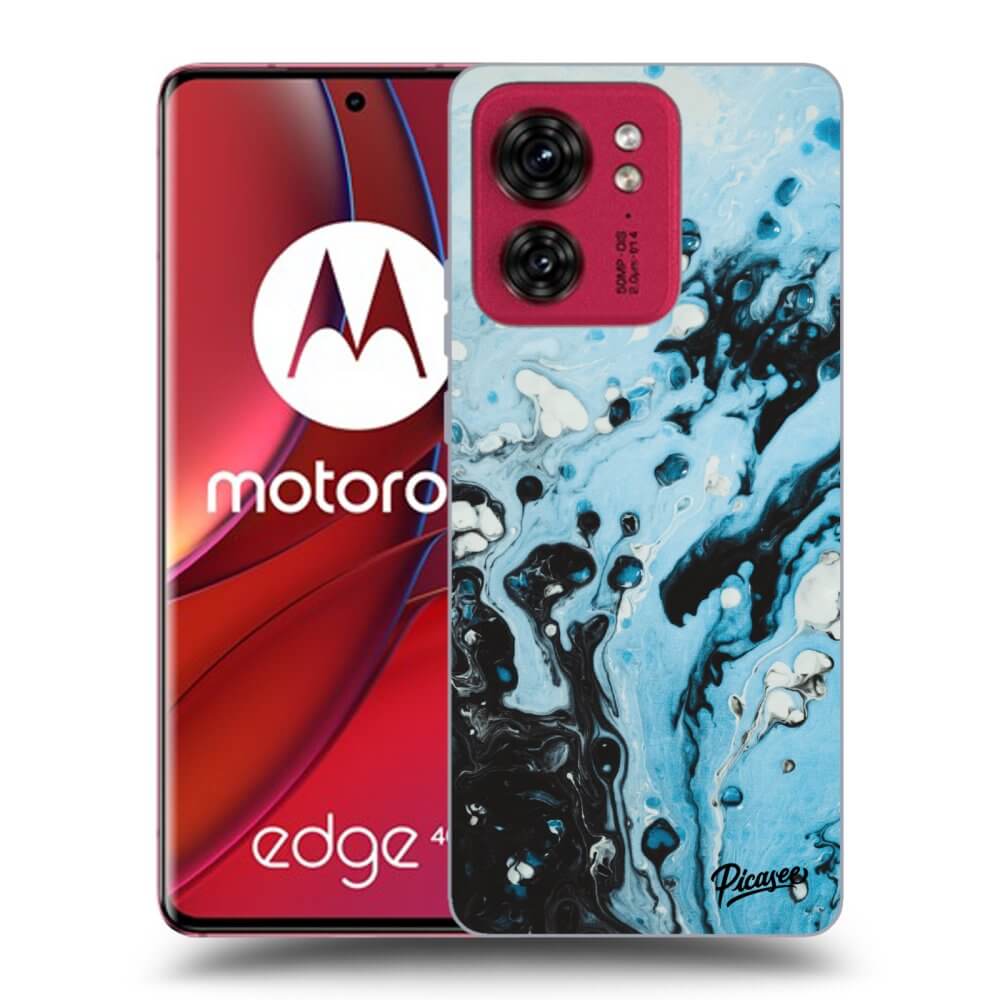 Motorola Edge 40 Hülle - Schwarzes Silikon - Organic Blue
