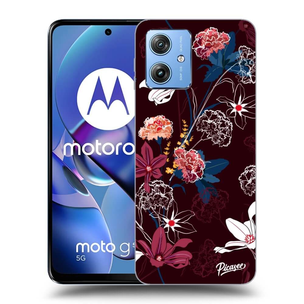 Motorola Moto G54 5G Hülle - Transparentes Silikon - Dark Meadow