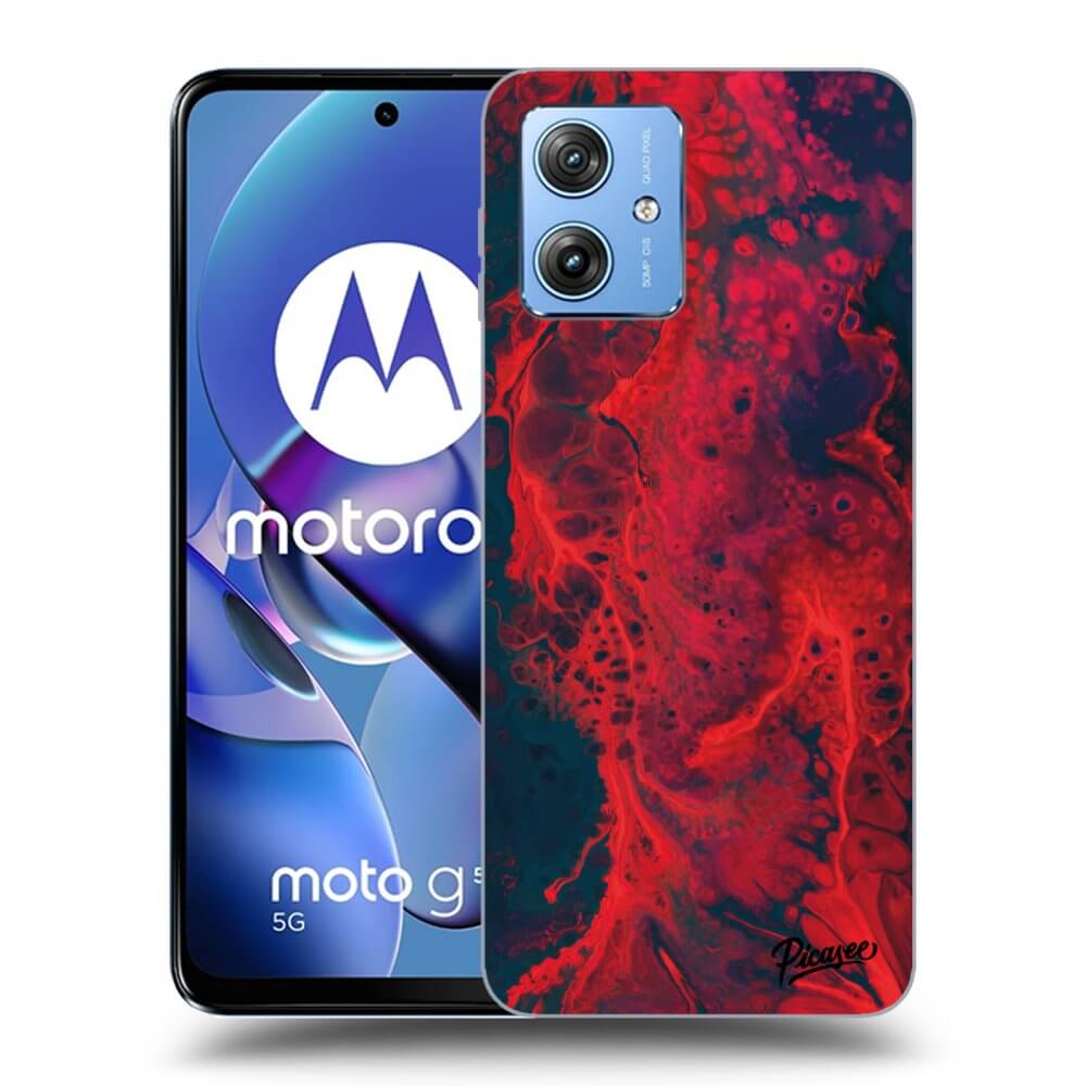 Motorola Moto G54 5G Hülle - Schwarzes Silikon - Organic Red