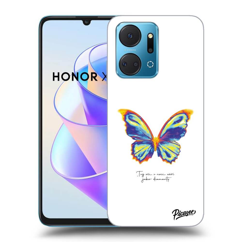 Honor X7a Hülle - Transparentes Silikon - Diamanty White