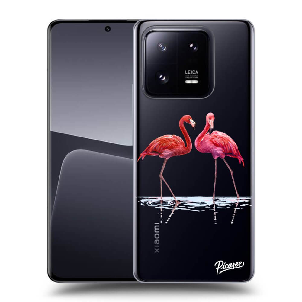 Xiaomi 14 Hülle - Transparentes Silikon - Flamingos Zu Zweit