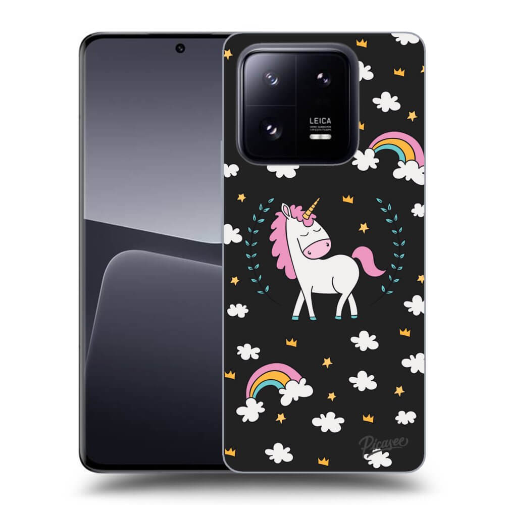 Xiaomi 14 Hülle - Schwarzes Silikon - Einhorn Sternenhimmel