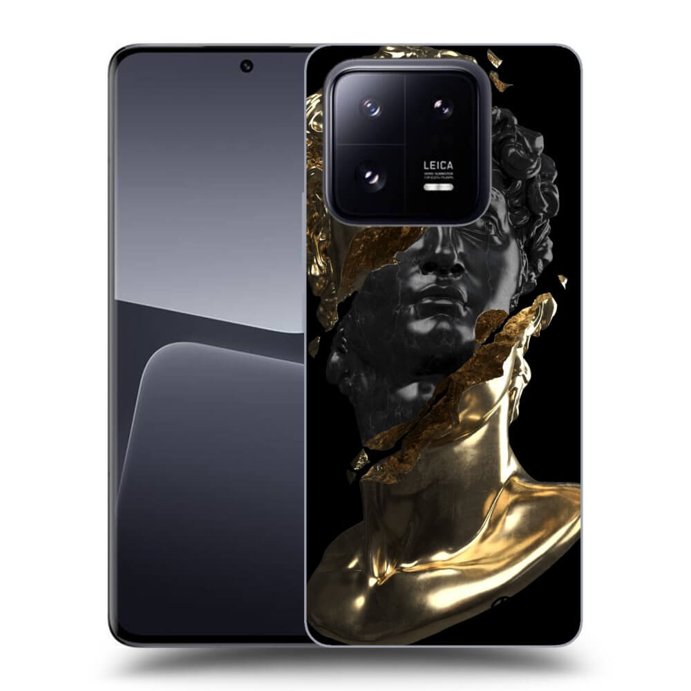 Xiaomi 14 Pro Hülle - Schwarzes Silikon - Gold - Black