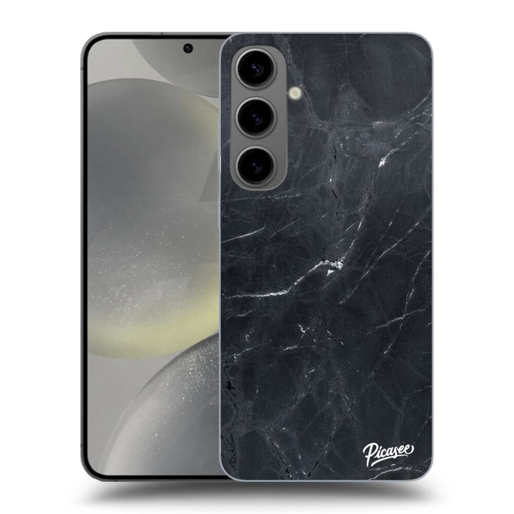 Samsung Galaxy S24+ S926B 5G Hülle - Schwarzes Silikon - Black Marble