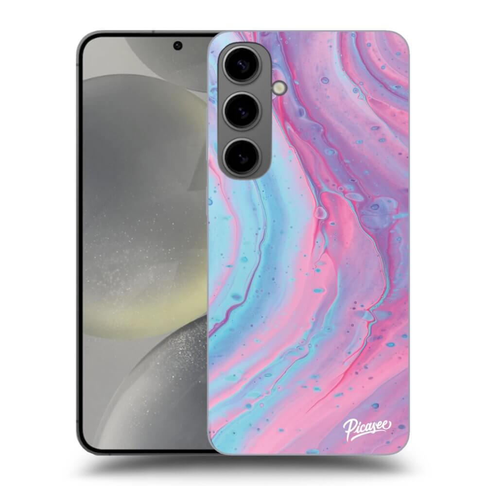 Samsung Galaxy S24+ S926B 5G Hülle - Schwarzes Silikon - Pink Liquid