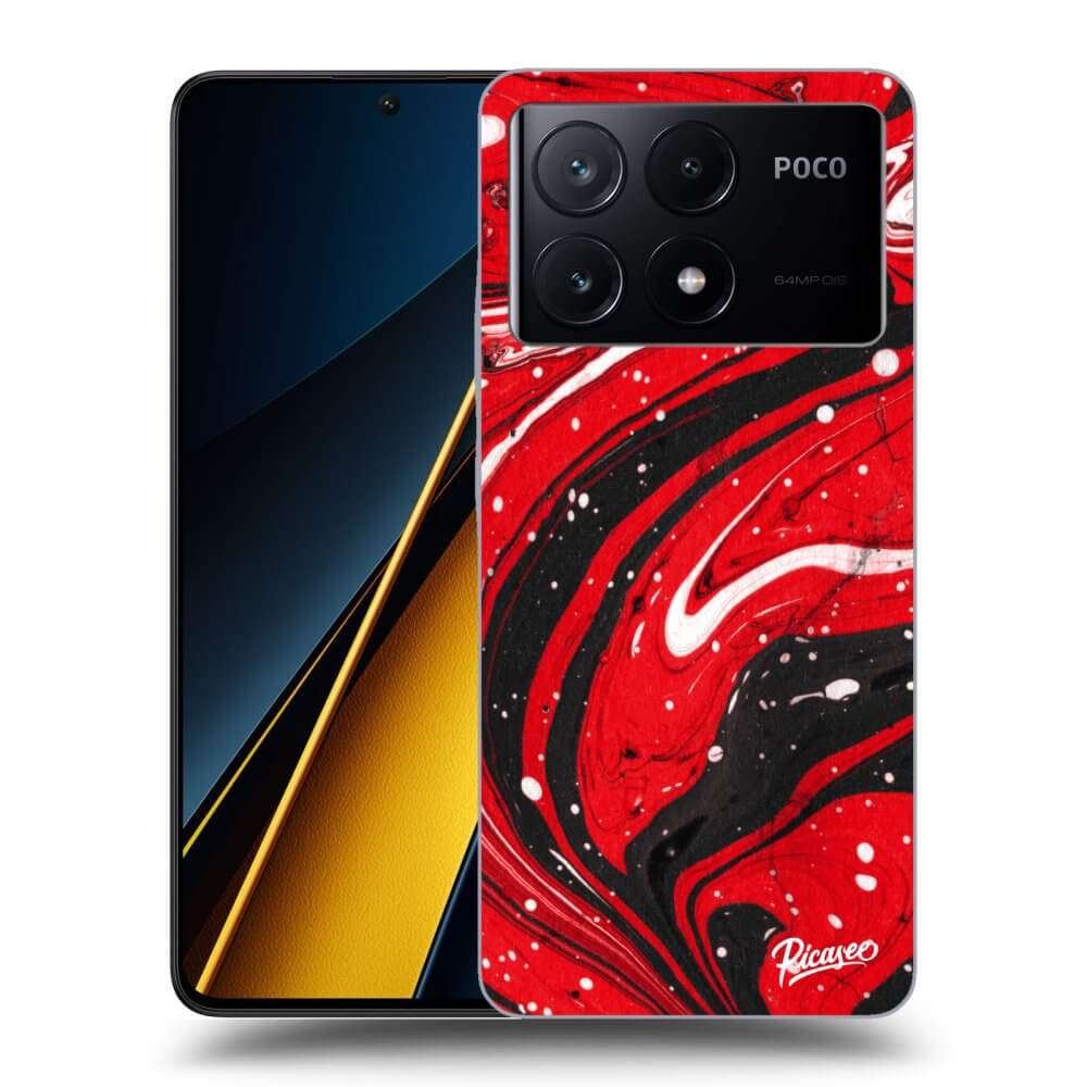 Xiaomi Poco X6 Pro Hülle - Transparentes Silikon - Red Black