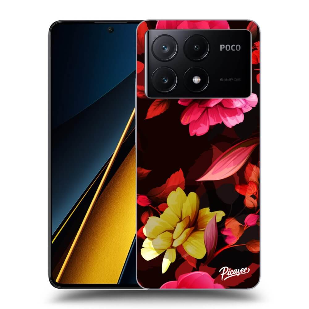 Xiaomi Poco X6 Pro Hülle - Transparentes Silikon - Dark Peonny