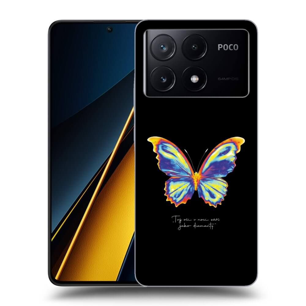 Xiaomi Poco X6 Pro Hülle - Transparentes Silikon - Diamanty Black