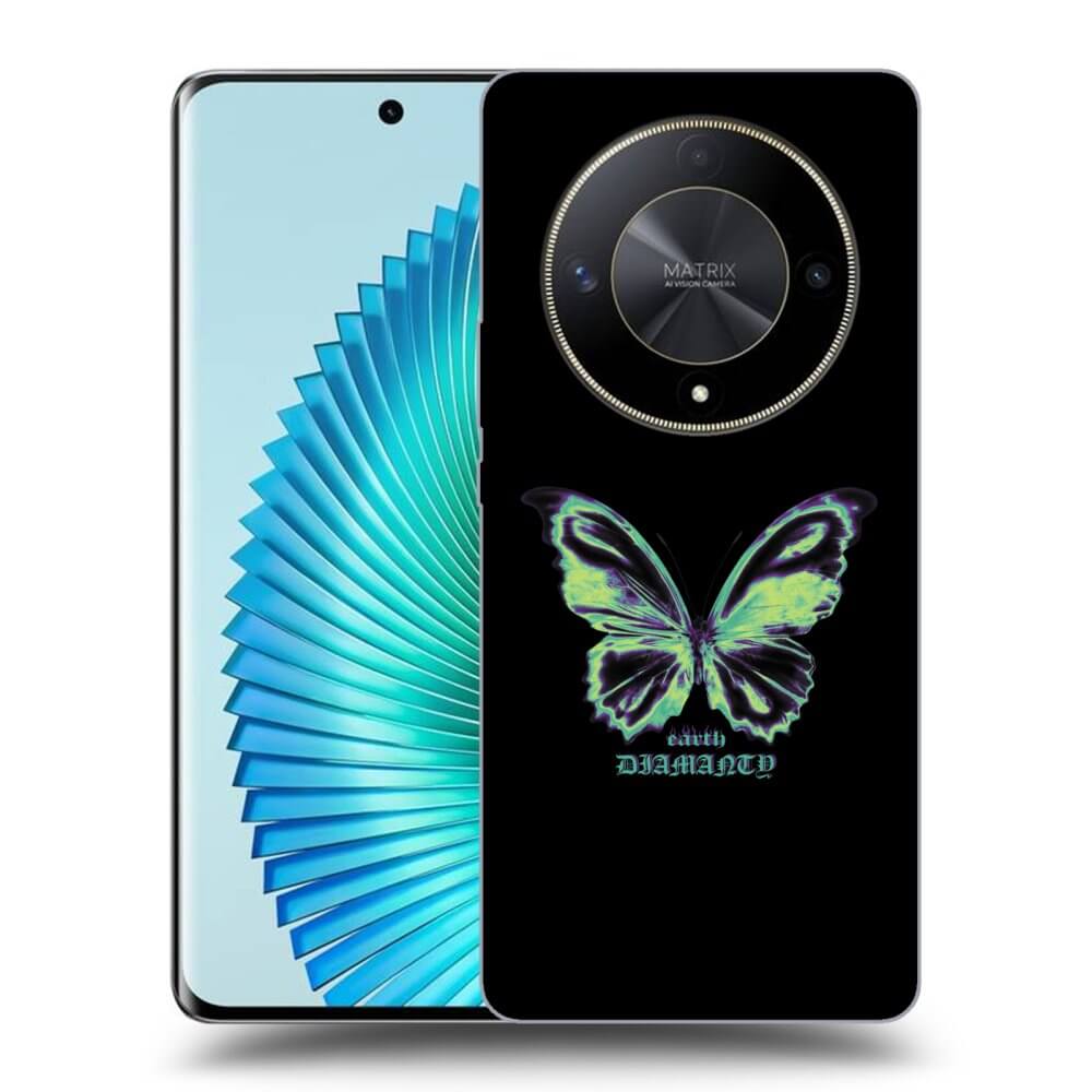 Honor Magic6 Lite 5G Hülle - Schwarzes Silikon - Diamanty Blue