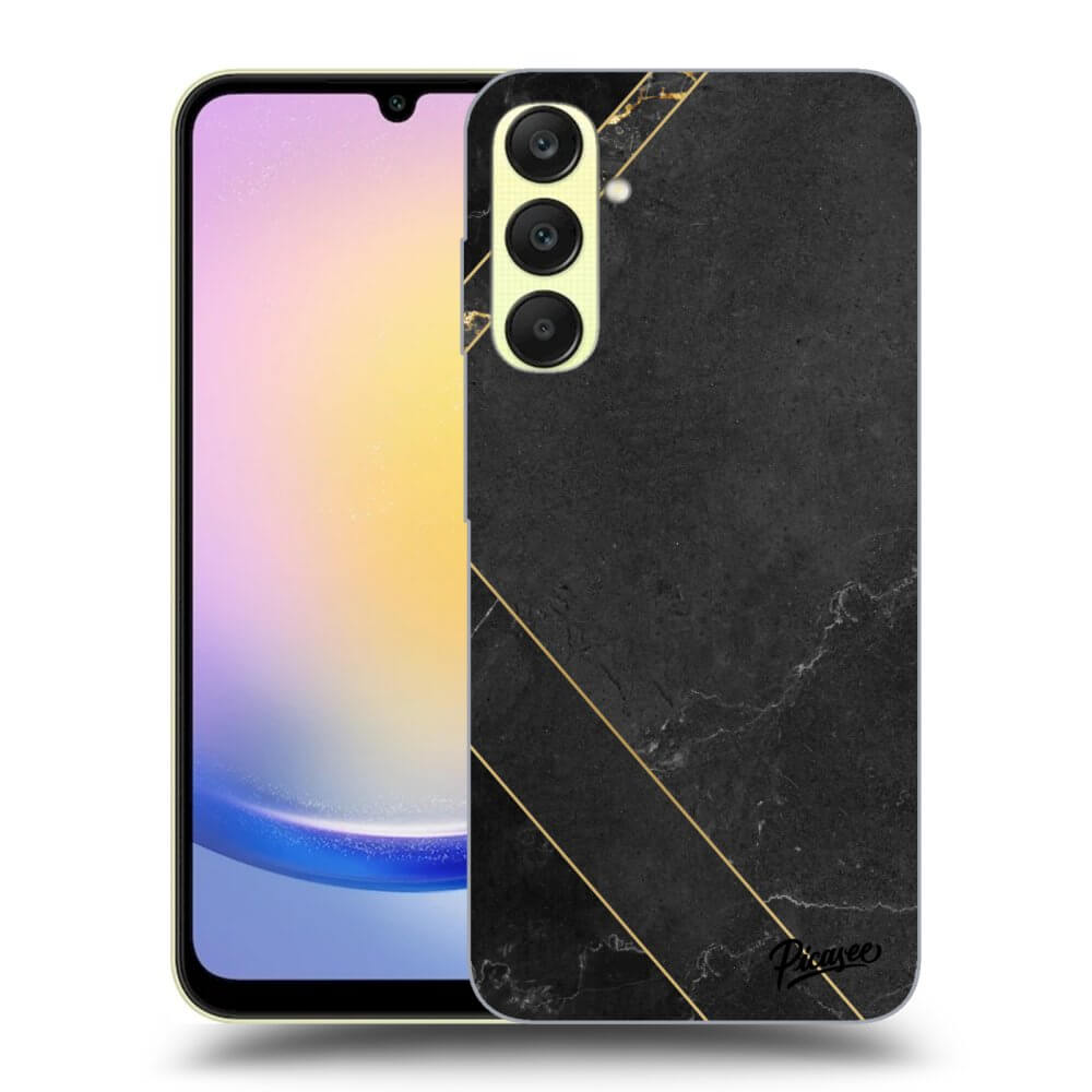 Samsung Galaxy A25 A256B 5G Hülle - Transparentes Silikon - Black Tile