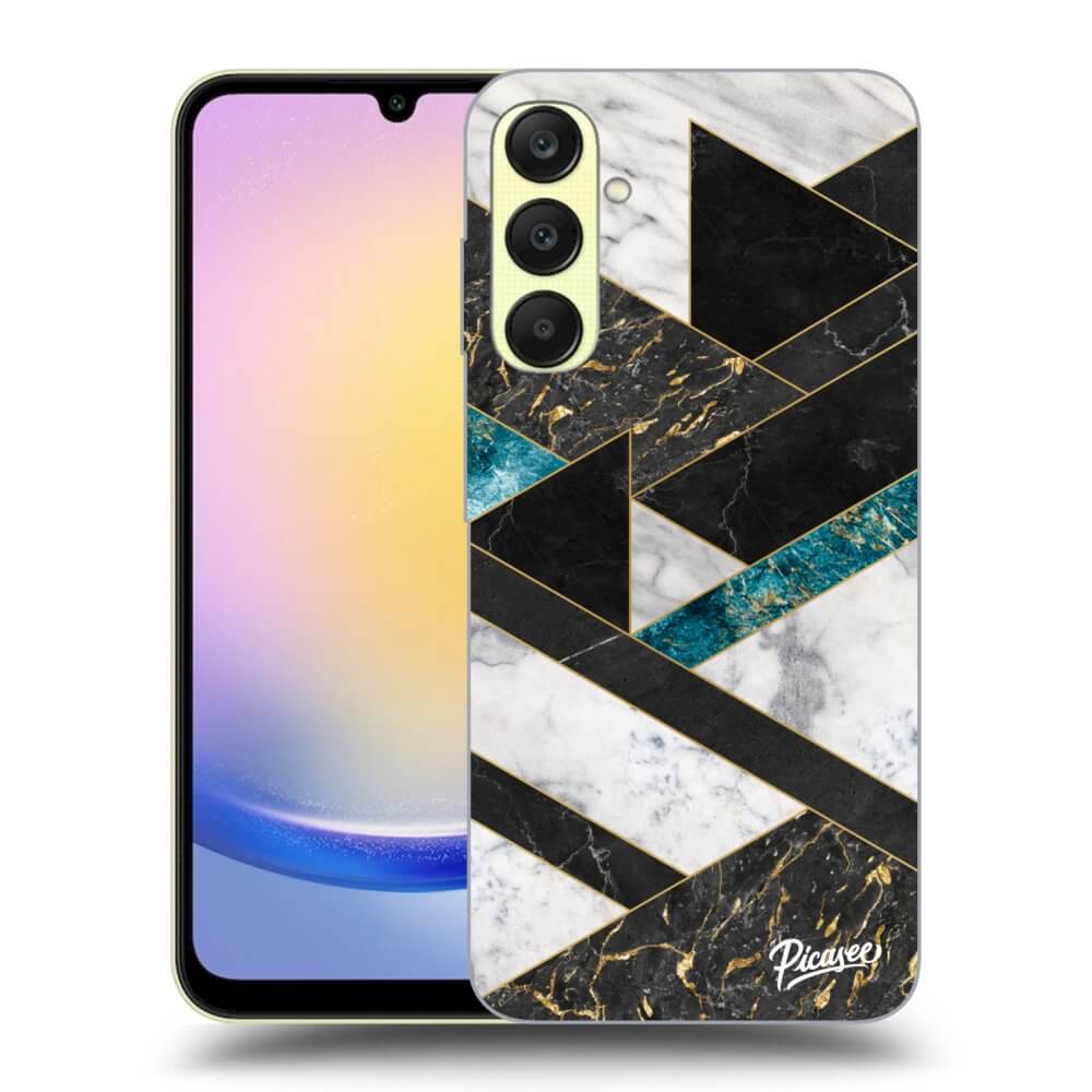 Samsung Galaxy A25 A256B 5G Hülle - Transparentes Silikon - Dark Geometry