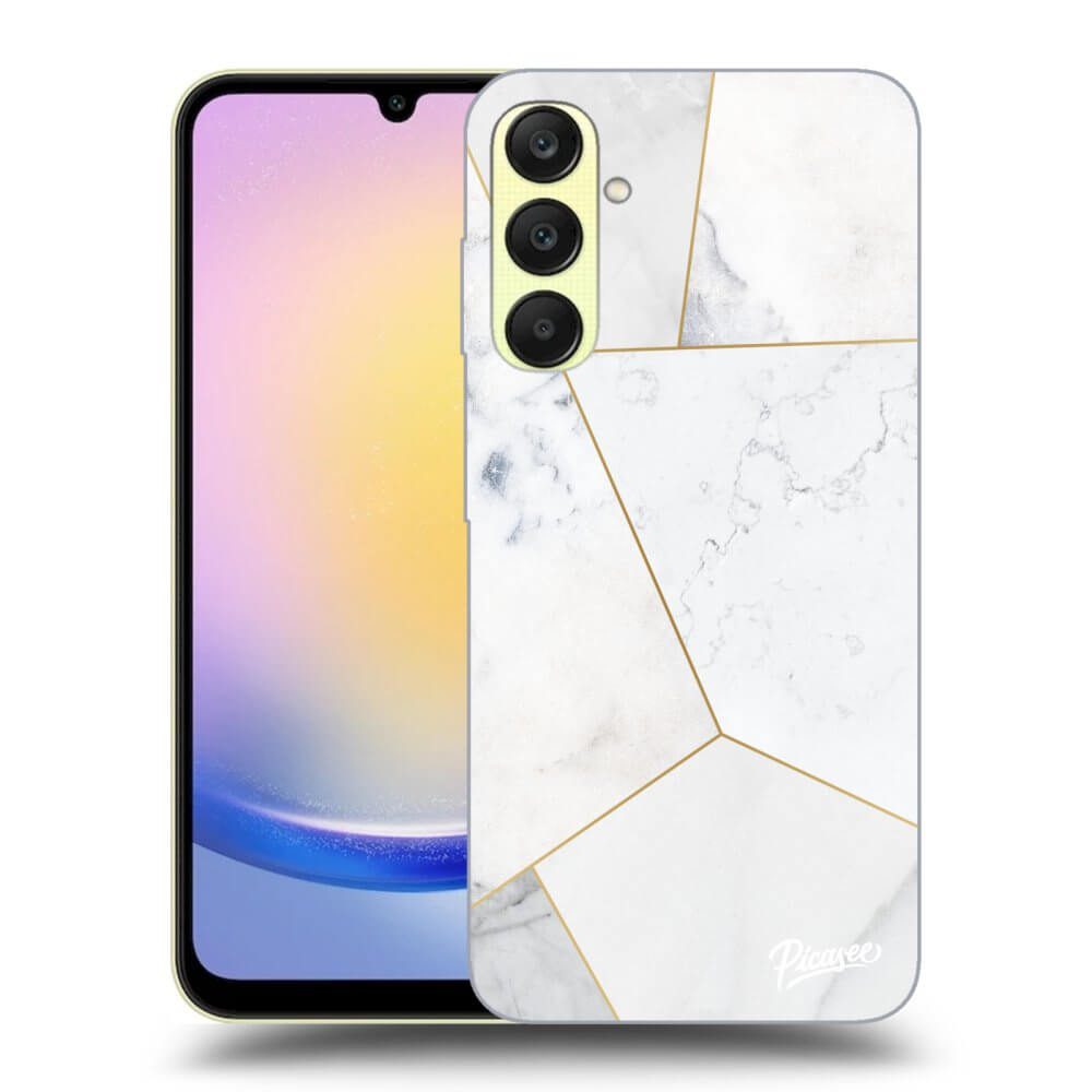 Samsung Galaxy A25 A256B 5G Hülle - Transparentes Silikon - White Tile