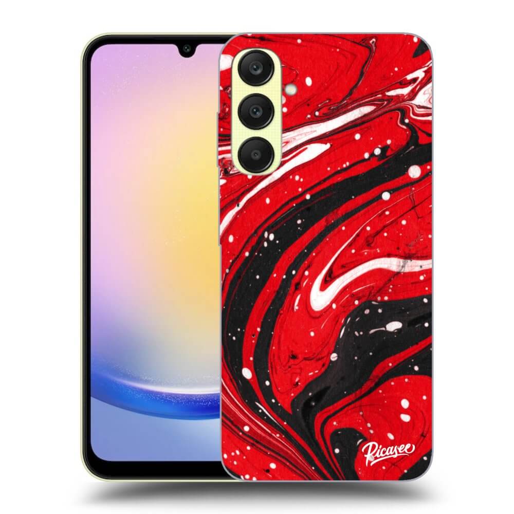 Samsung Galaxy A25 A256B 5G Hülle - Transparentes Silikon - Red Black