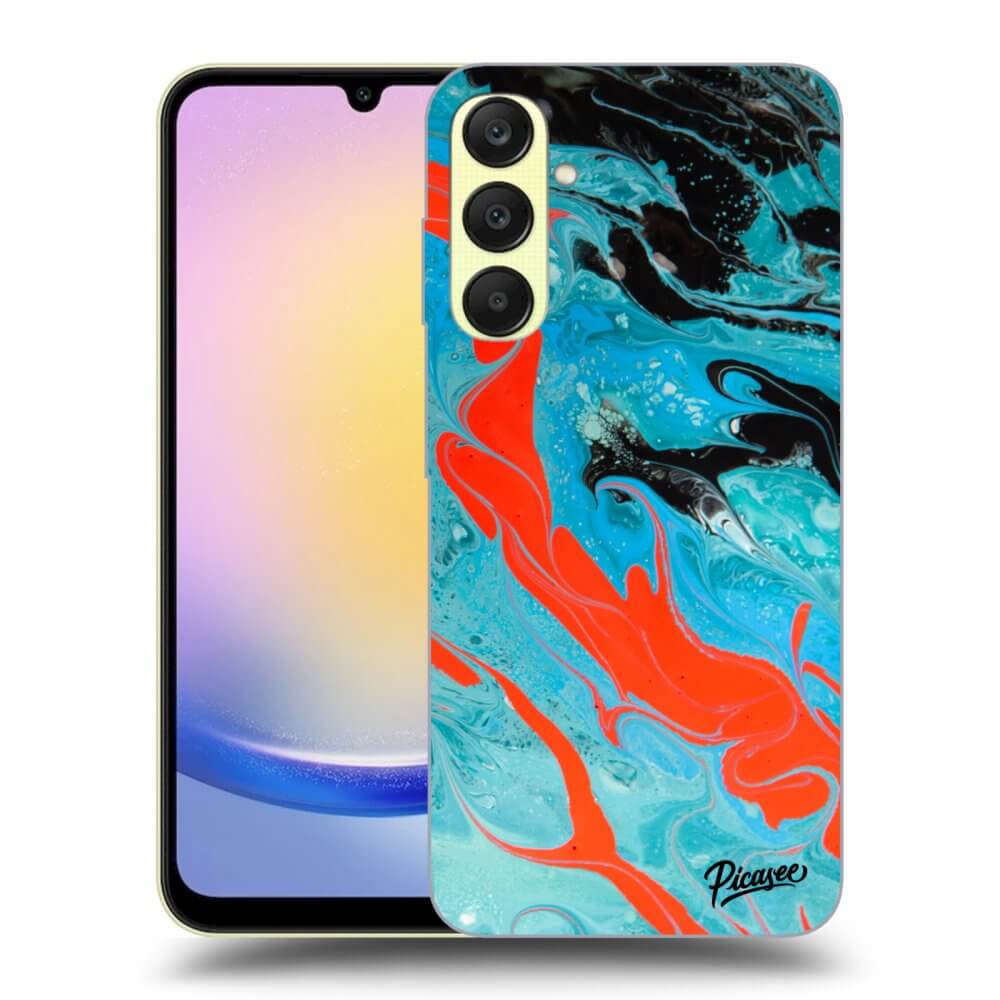 Samsung Galaxy A25 A256B 5G Hülle - Transparentes Silikon - Blue Magma