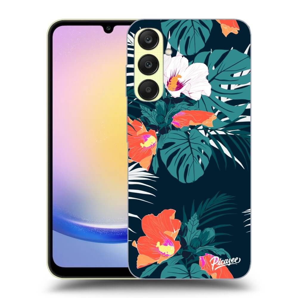 Samsung Galaxy A25 A256B 5G Hülle - Transparentes Silikon - Monstera Color