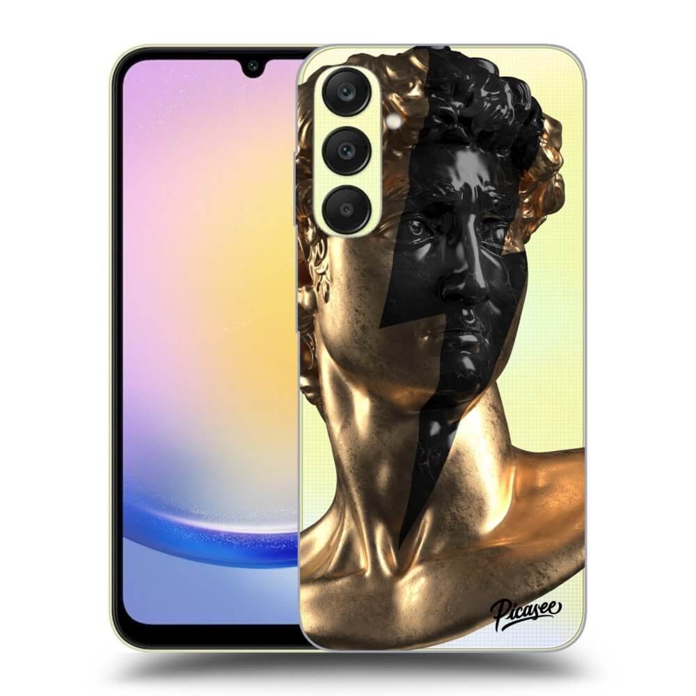 Samsung Galaxy A25 A256B 5G Hülle - Transparentes Silikon - Wildfire - Gold