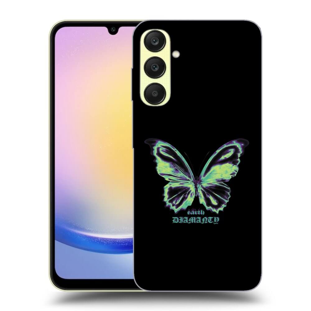 Samsung Galaxy A25 A256B 5G Hülle - Transparentes Silikon - Diamanty Blue