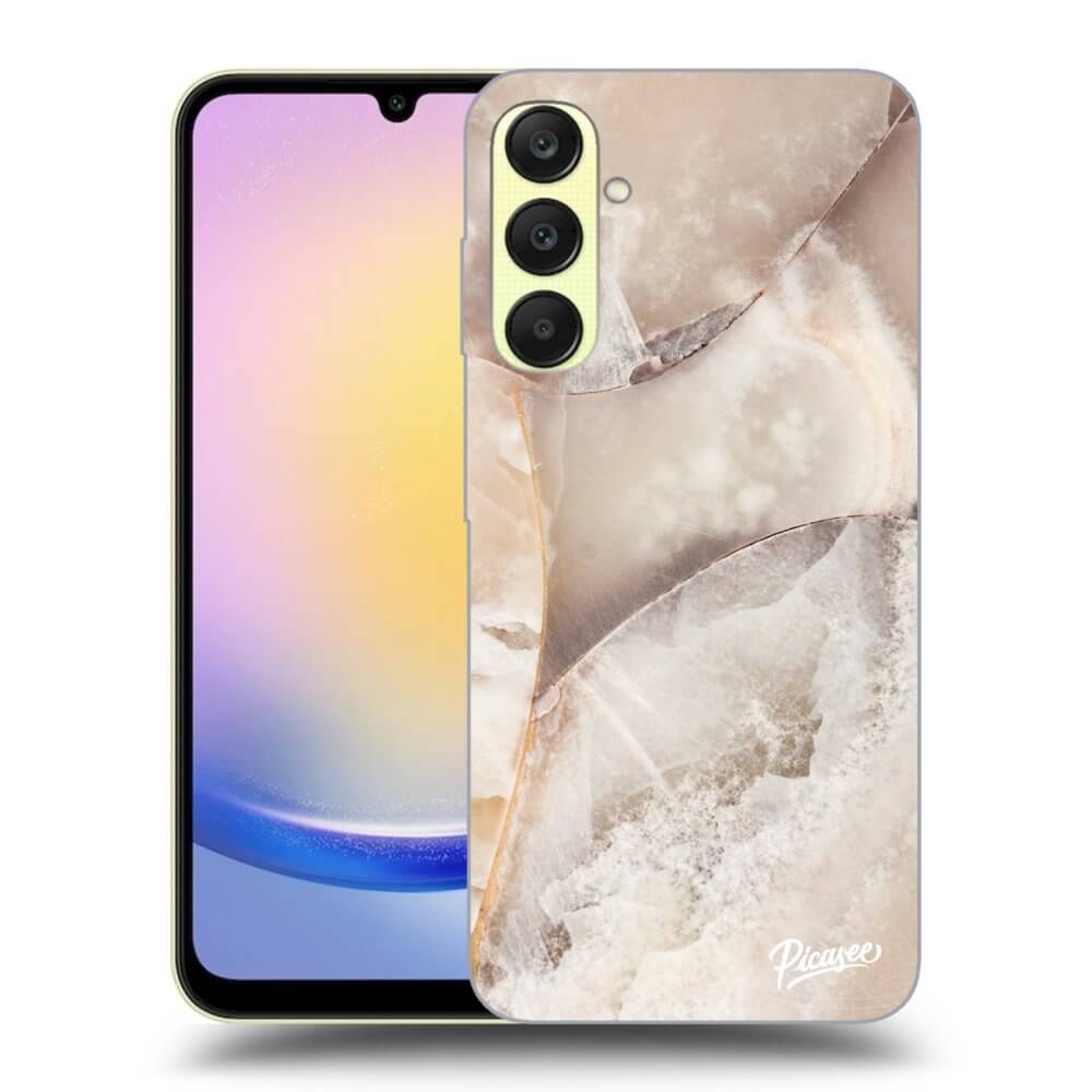 Samsung Galaxy A25 A256B 5G Hülle - Transparentes Silikon - Cream Marble