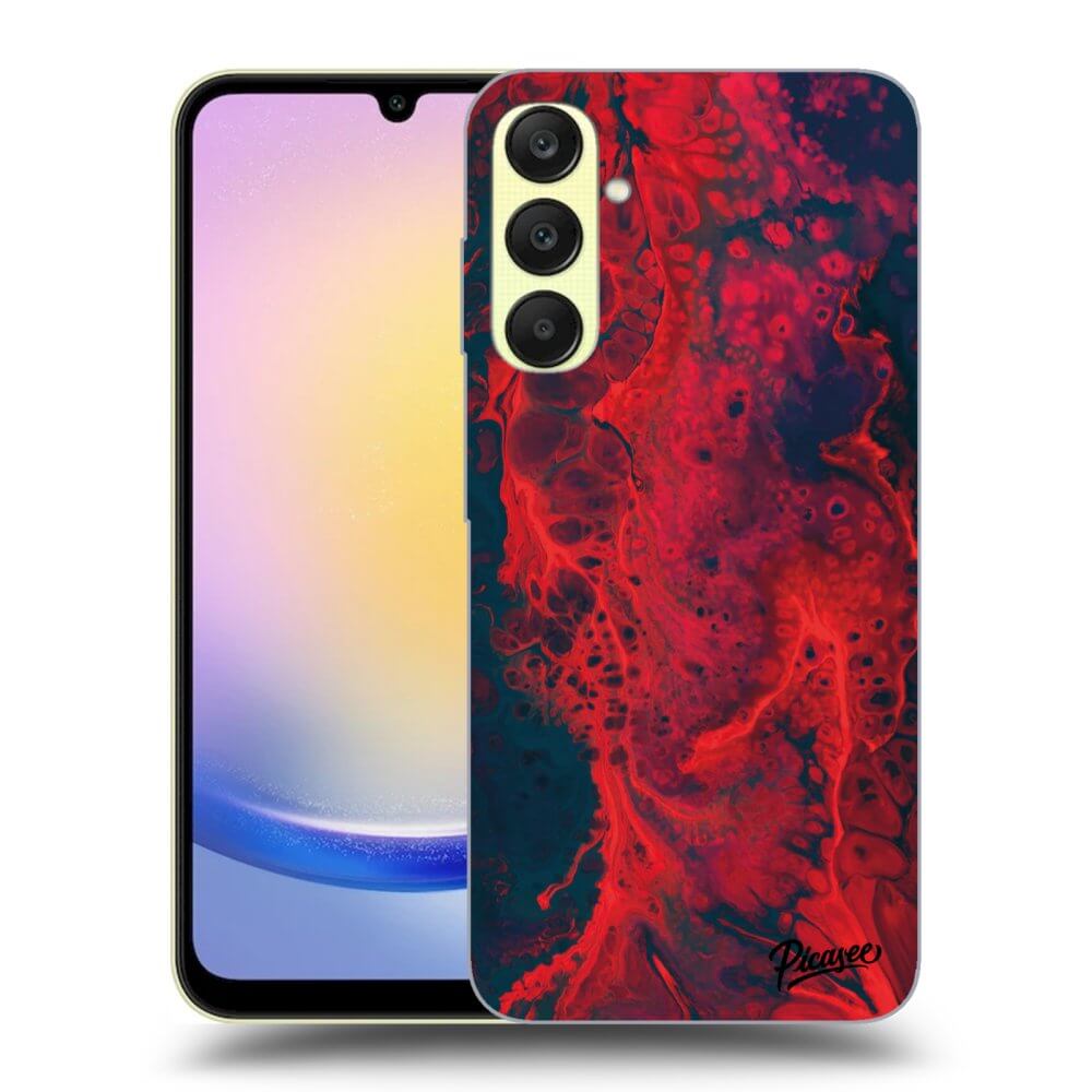 Samsung Galaxy A25 A256B 5G Hülle - Transparentes Silikon - Organic Red