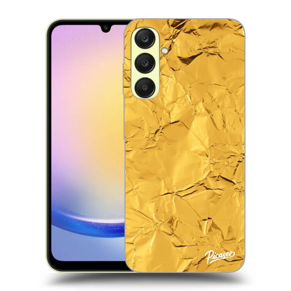 Samsung Galaxy A25 A256B 5G Hülle - Transparentes Silikon - Gold