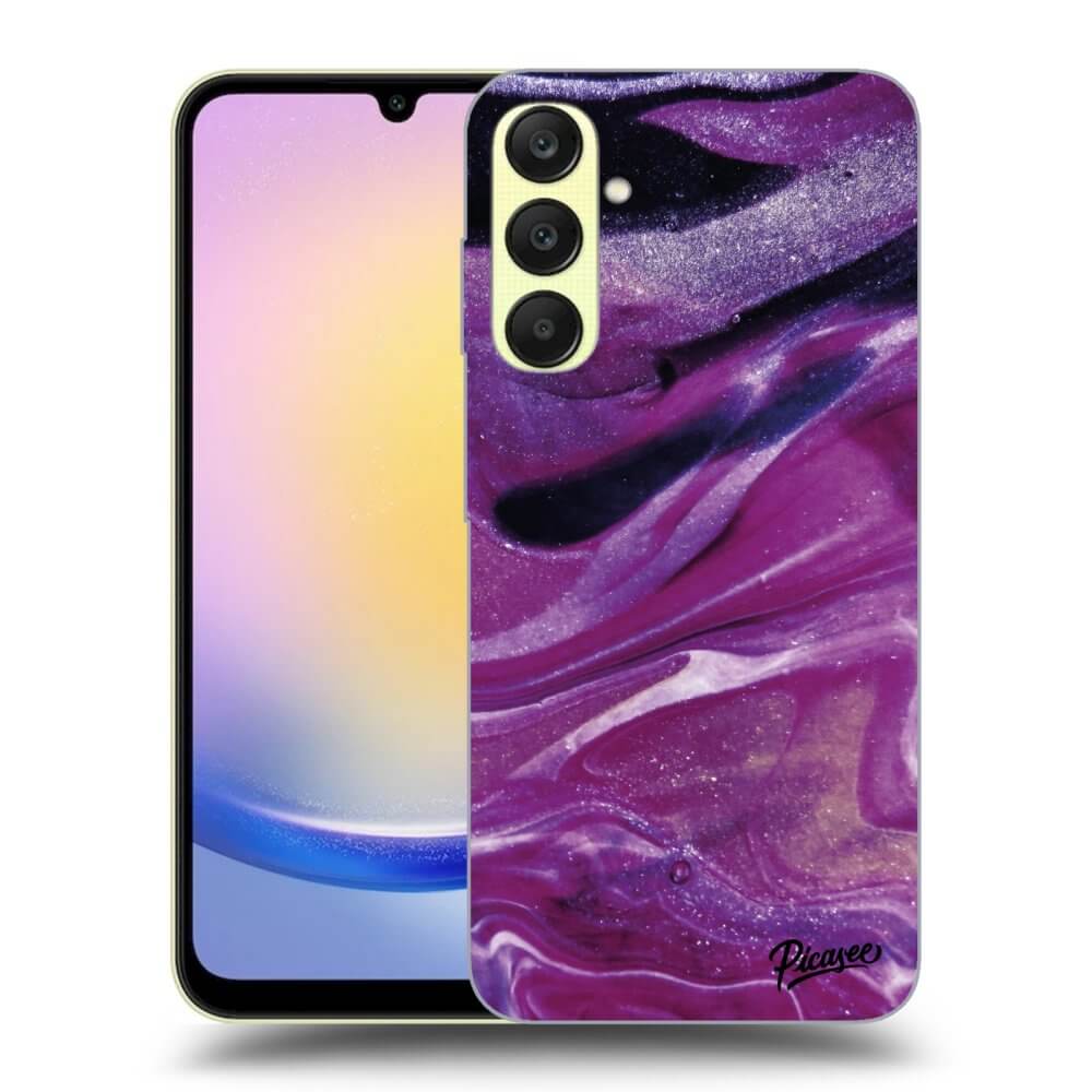 Samsung Galaxy A25 A256B 5G Hülle - Transparentes Silikon - Purple Glitter