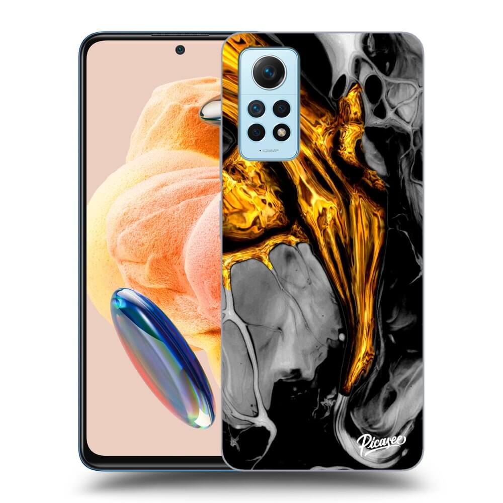 Xiaomi Redmi Note 12 Pro 4G Hülle - Transparentes Silikon - Black Gold