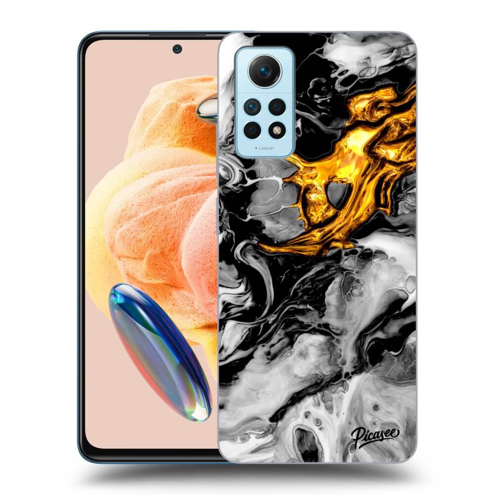 Xiaomi Redmi Note 12 Pro 4G Hülle - Schwarzes Silikon - Black Gold 2