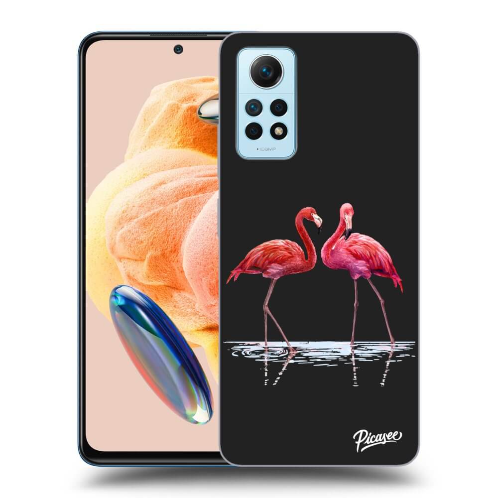 Xiaomi Redmi Note 12 Pro 4G Hülle - Schwarzes Silikon - Flamingos Zu Zweit