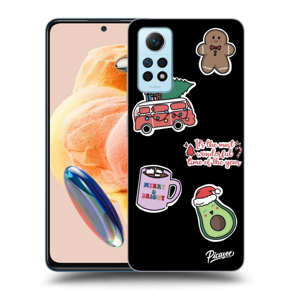 Xiaomi Redmi Note 12 Pro 4G Hülle - Schwarzes Silikon - Christmas Stickers