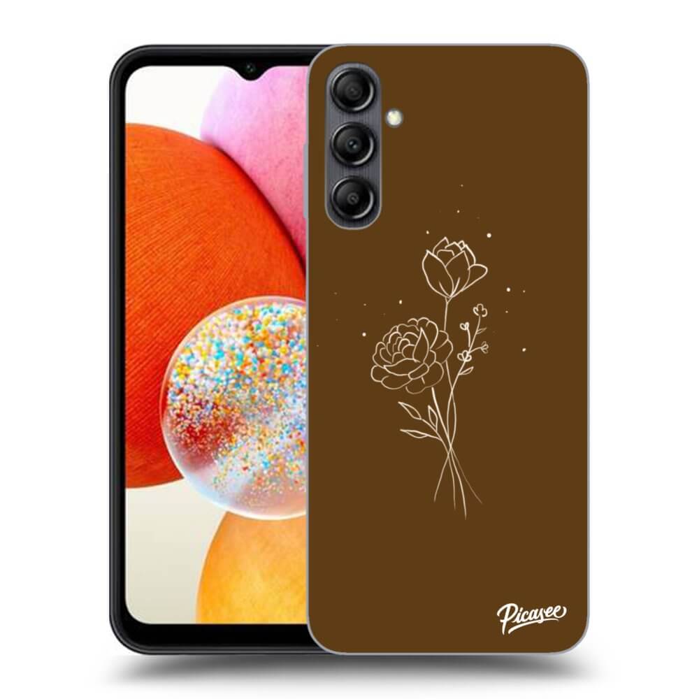 Samsung Galaxy A15 A156B 5G Hülle - Schwarzes Silikon - Brown Flowers