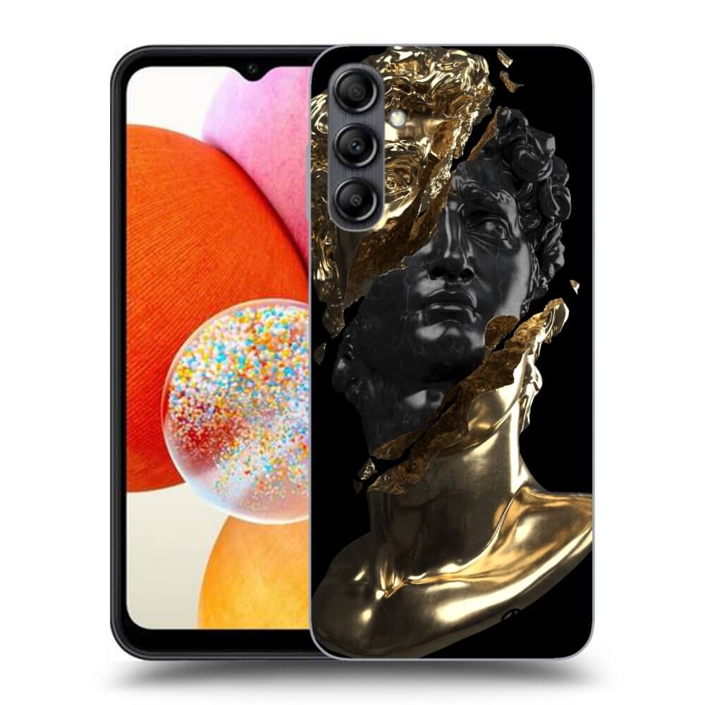 Samsung Galaxy A15 A155F 4G Hülle - Schwarzes Silikon - Gold - Black