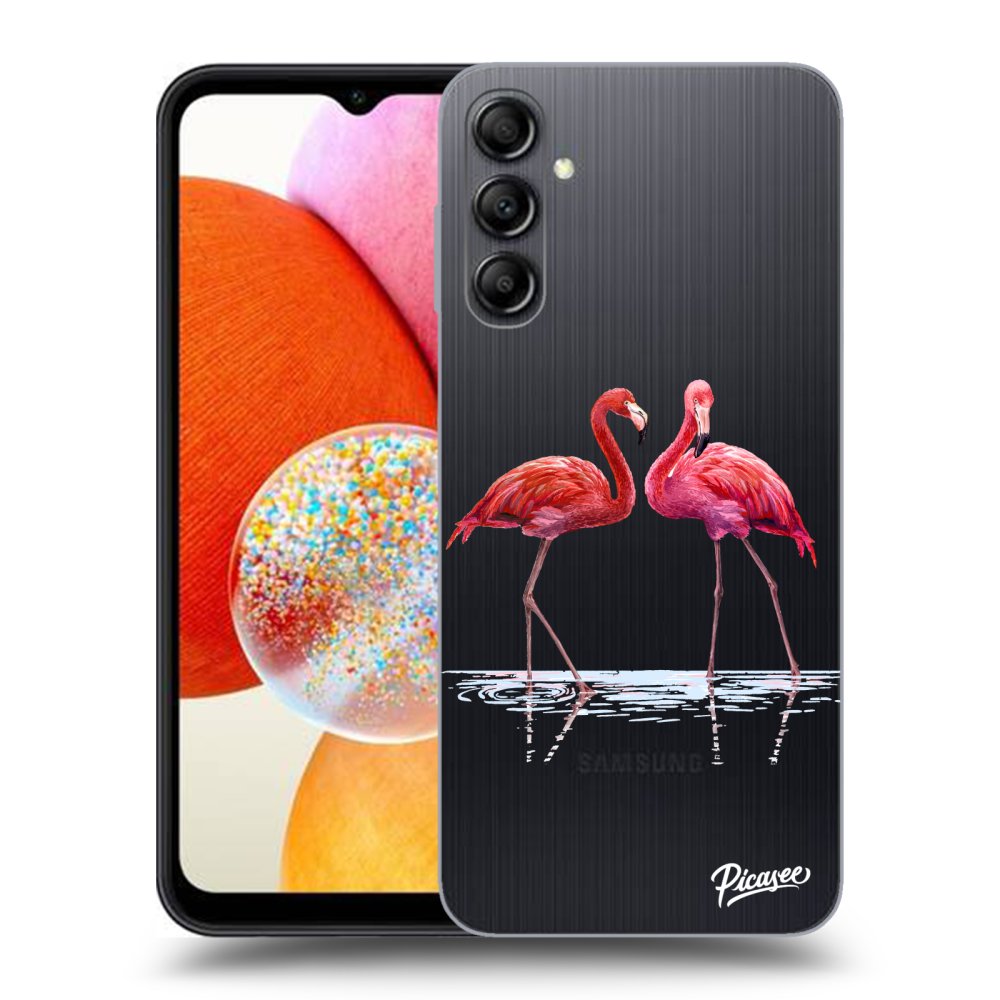 Samsung Galaxy A15 A155F 4G Hülle - Transparentes Silikon - Flamingos Zu Zweit