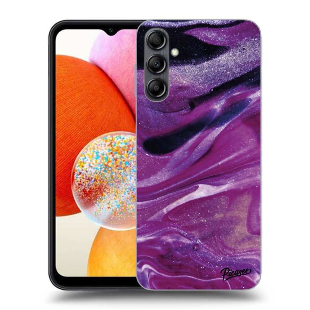 Samsung Galaxy A15 A155F 4G Hülle - Transparentes Silikon - Purple Glitter