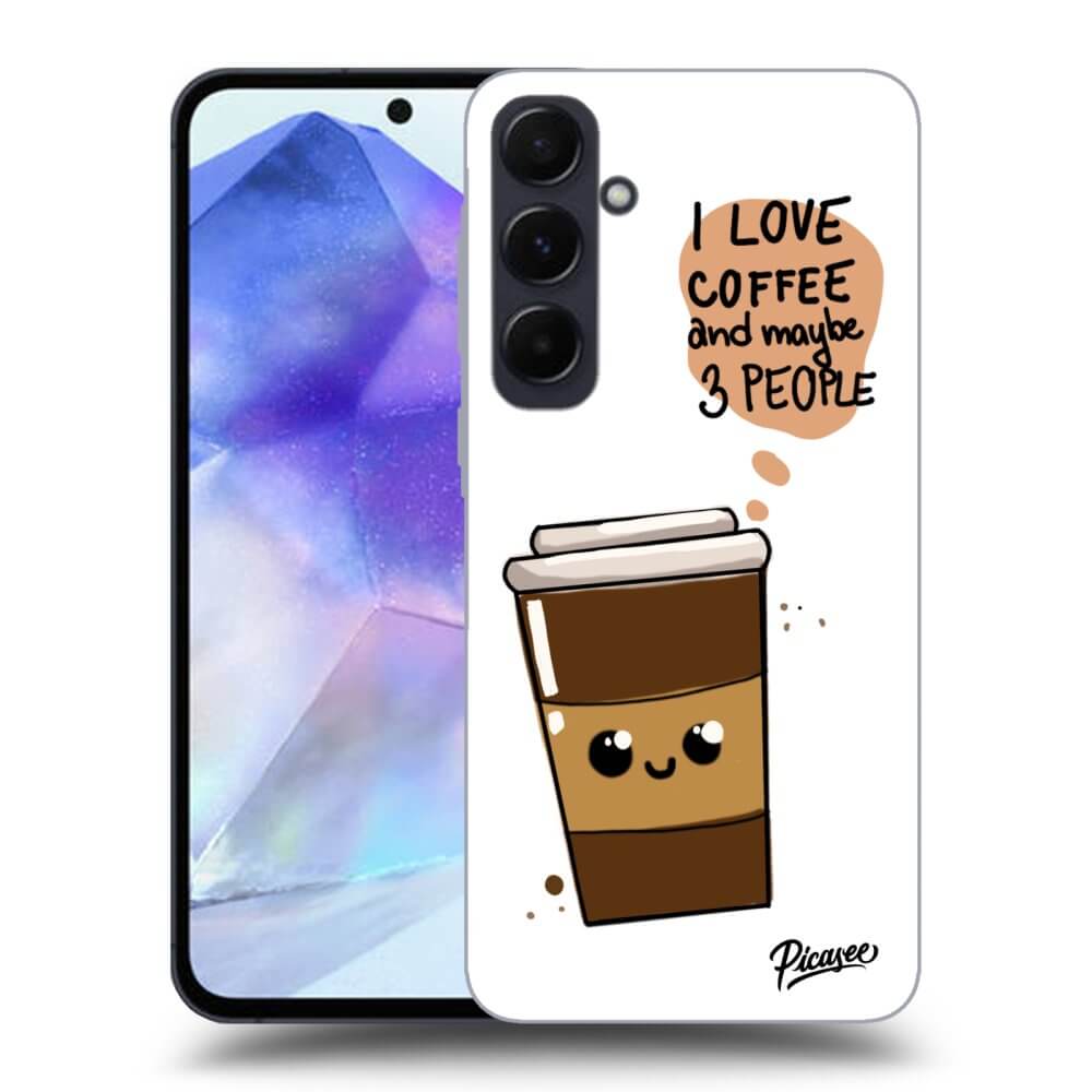 Samsung Galaxy A55 5G A556B Hülle - Schwarzes Silikon - Cute Coffee