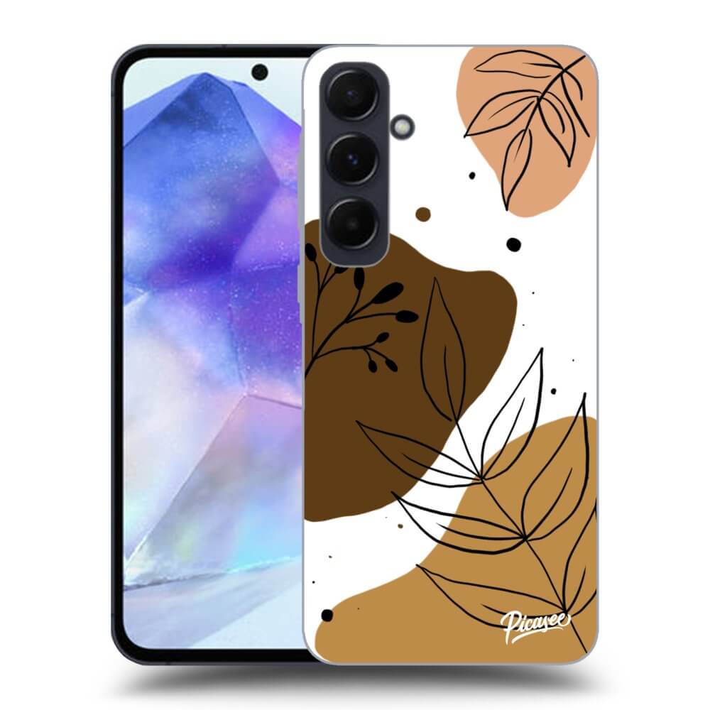 Samsung Galaxy A55 5G A556B Hülle - Schwarzes Silikon - Boho Style