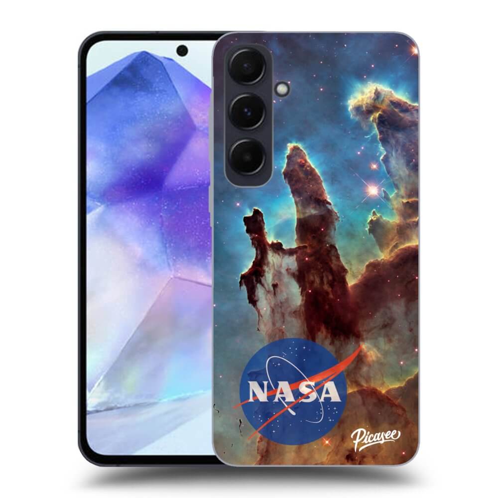 Samsung Galaxy A55 5G A556B Hülle - Schwarzes Silikon - Eagle Nebula