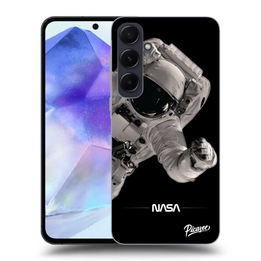 Samsung Galaxy A55 5G A556B Hülle - Schwarzes Silikon - Astronaut Big