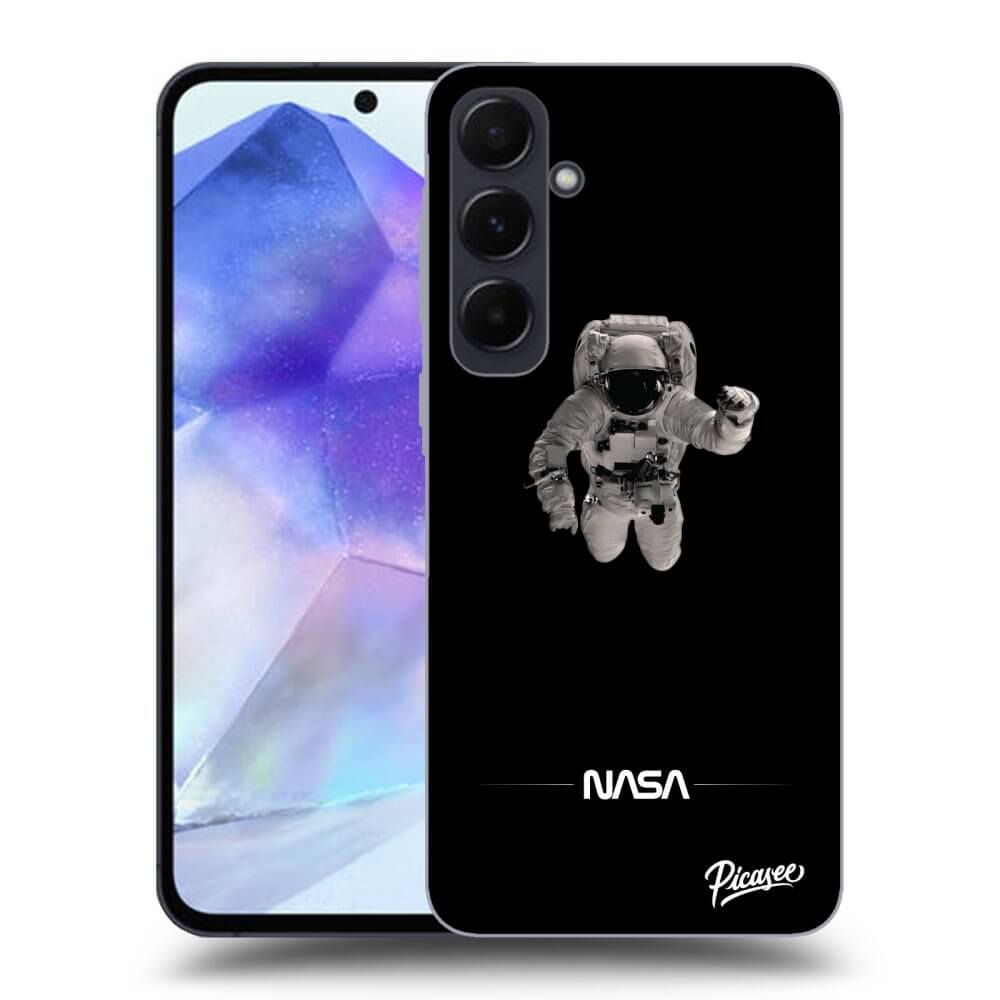 Samsung Galaxy A55 5G A556B Hülle - Transparentes Silikon - Astronaut Minimal