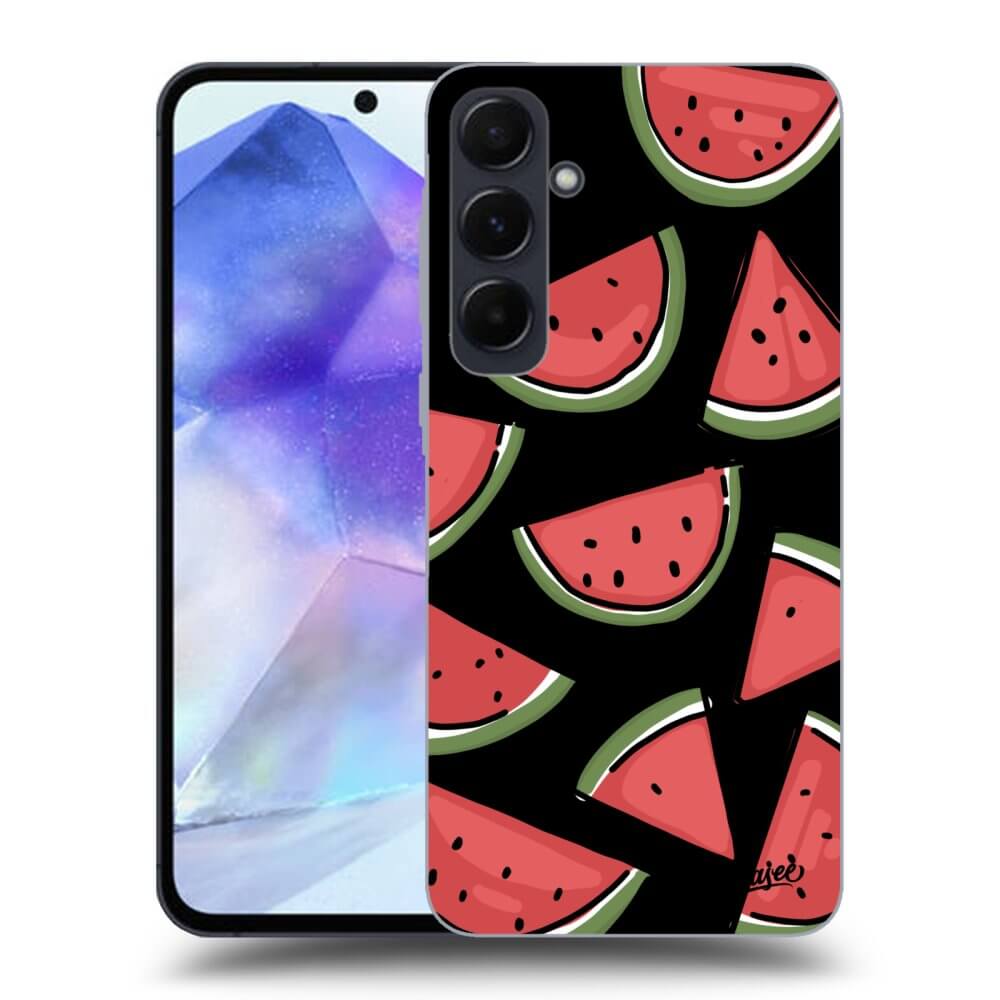 Samsung Galaxy A55 5G A556B Hülle - Schwarzes Silikon - Melone