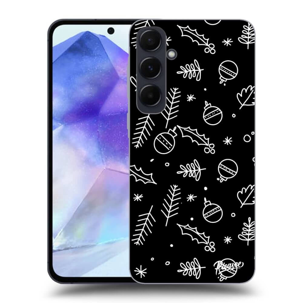 Samsung Galaxy A55 5G A556B Hülle - Schwarzes Silikon - Mistletoe