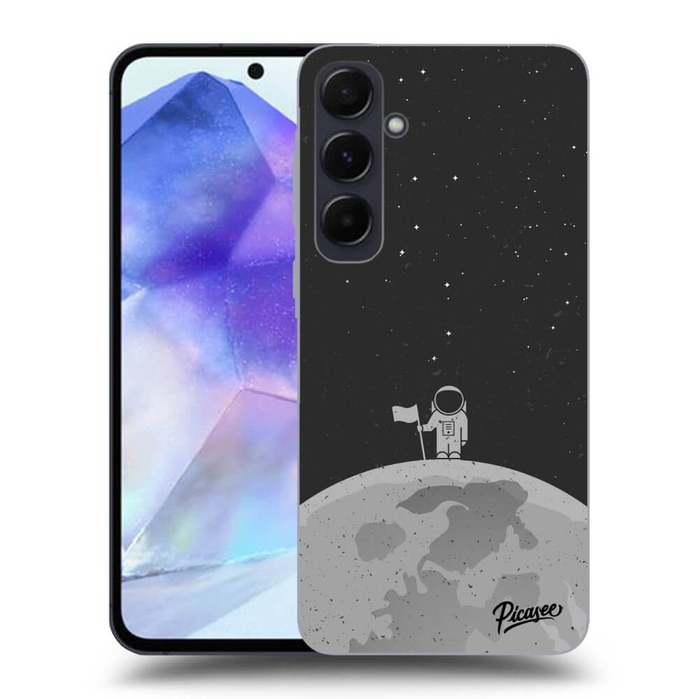 Samsung Galaxy A55 5G A556B Hülle - Schwarzes Silikon - Astronaut