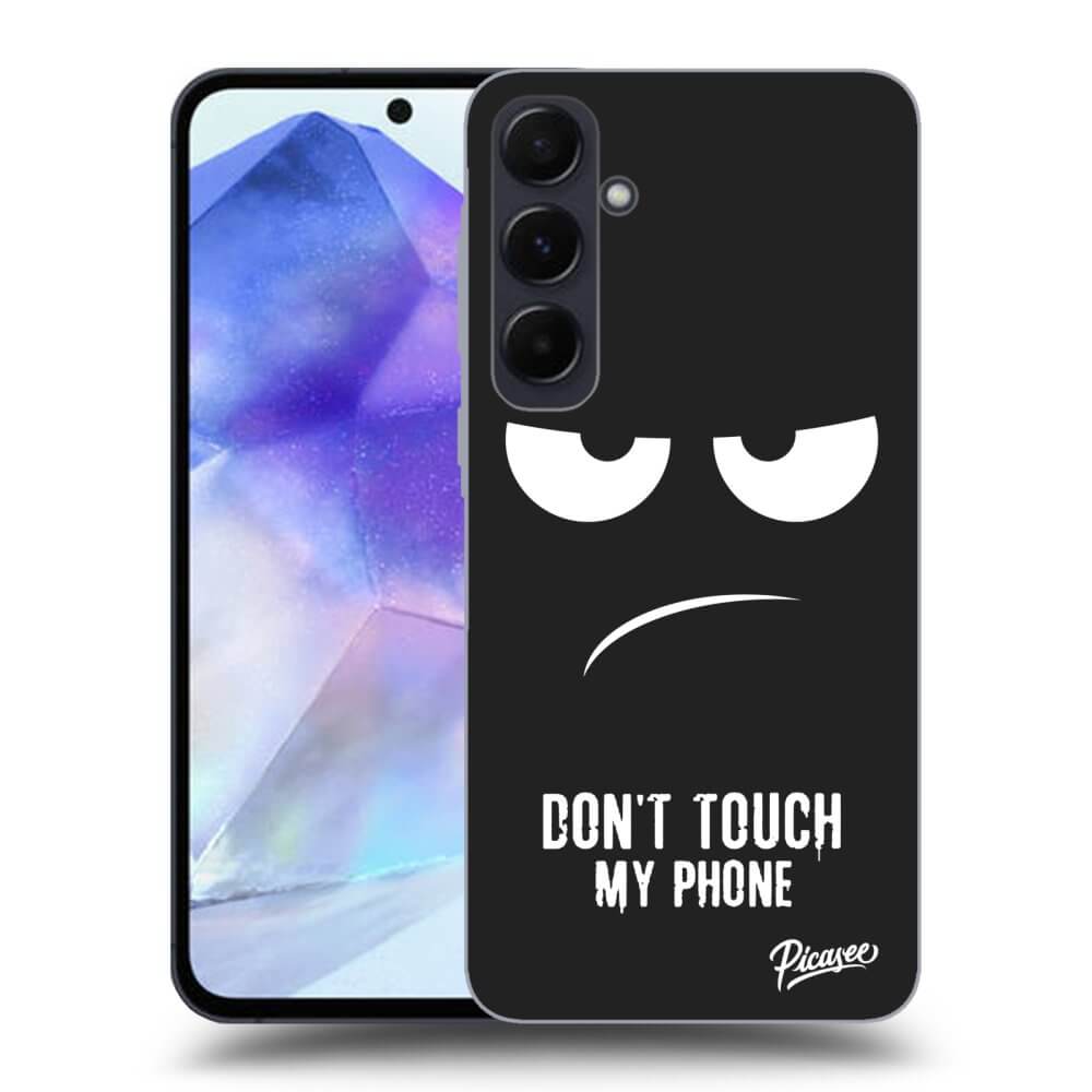 Samsung Galaxy A55 5G A556B Hülle - Schwarzes Silikon - Don't Touch My Phone